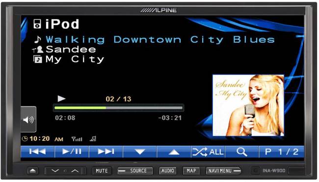 Alpine INAW900 In-dash Dvd/cd/mp3/wma/am/fm Navigation Receiver Wtih