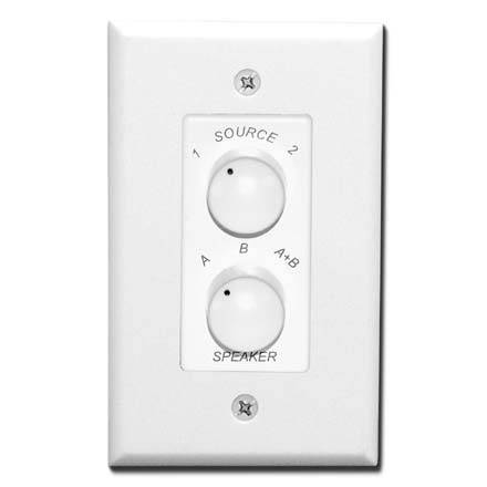 Saga Home Edition 2 Source Speaker Selector Wall Switch, white